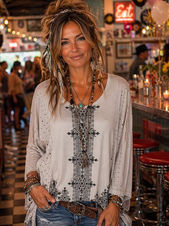 Tops - Elegant Beige and Black Women's Top